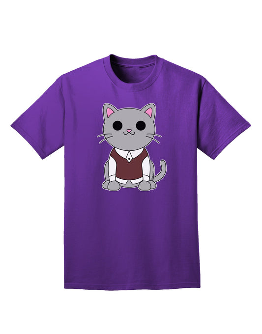 Cute Sweater Vest Cat Design Adult Dark T-Shirt by TooLoud-Mens T-Shirt-TooLoud-Purple-Small-Davson Sales