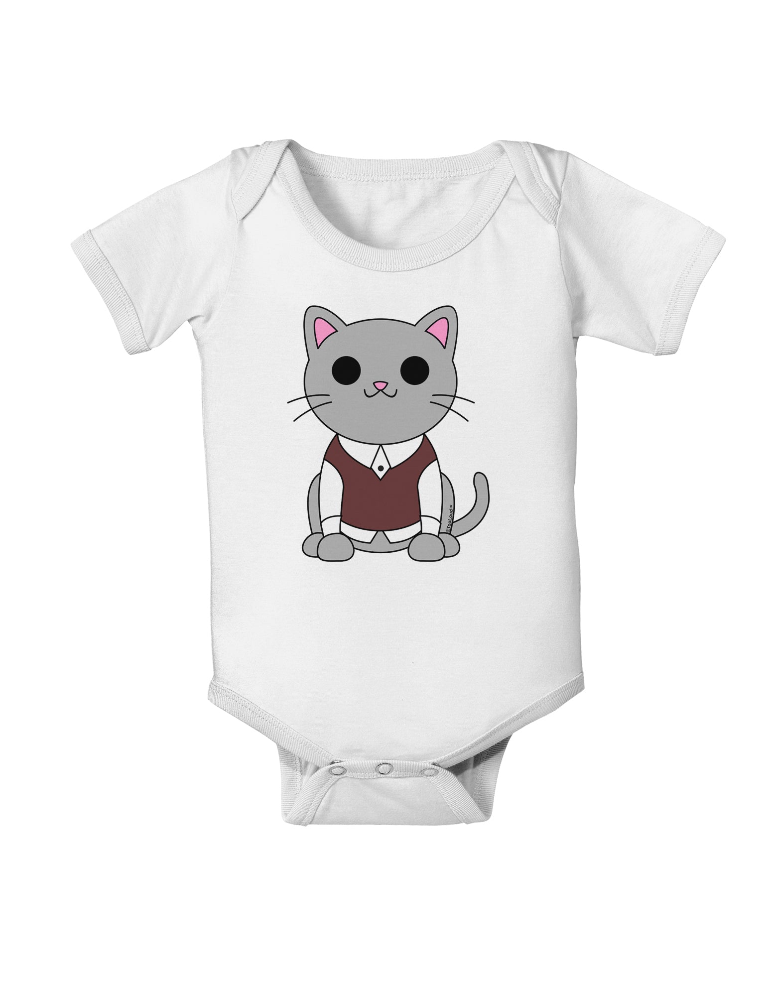 Cute Sweater Vest Cat Design Baby Romper Bodysuit by TooLoud-Baby Romper-TooLoud-White-06-Months-Davson Sales