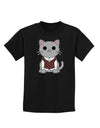 Cute Sweater Vest Cat Design Childrens Dark T-Shirt by TooLoud-Childrens T-Shirt-TooLoud-Black-X-Small-Davson Sales