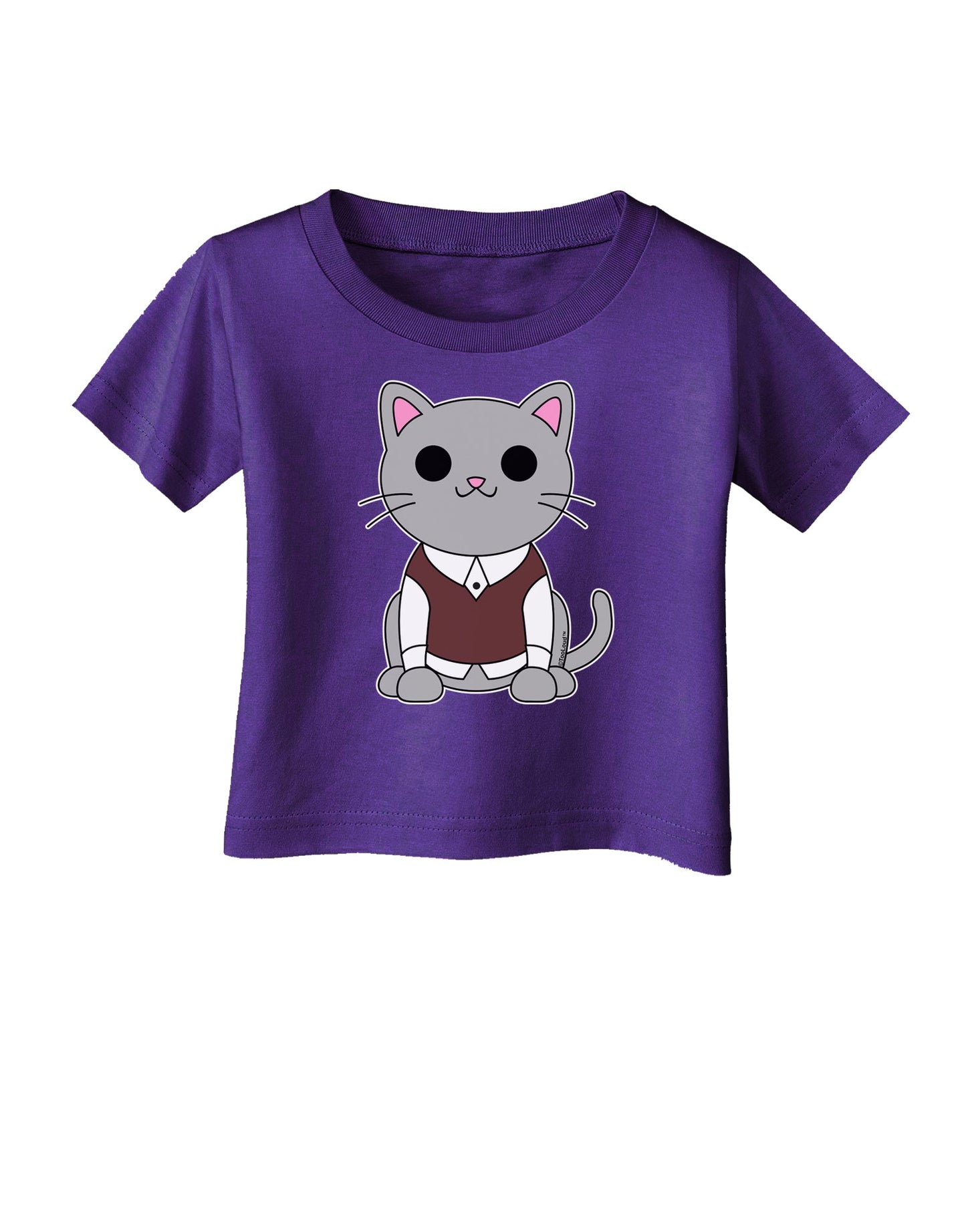 Cute Sweater Vest Cat Design Infant T-Shirt Dark by TooLoud-Infant T-Shirt-TooLoud-Purple-06-Months-Davson Sales