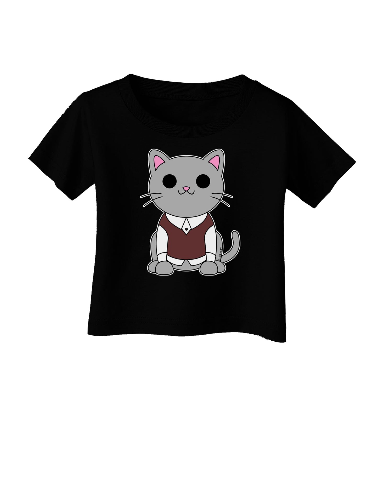 Cute Sweater Vest Cat Design Infant T-Shirt Dark by TooLoud-Infant T-Shirt-TooLoud-Black-06-Months-Davson Sales