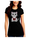 Cute Sweater Vest Cat Design Juniors Crew Dark T-Shirt by TooLoud-T-Shirts Juniors Tops-TooLoud-Black-Juniors Fitted Small-Davson Sales