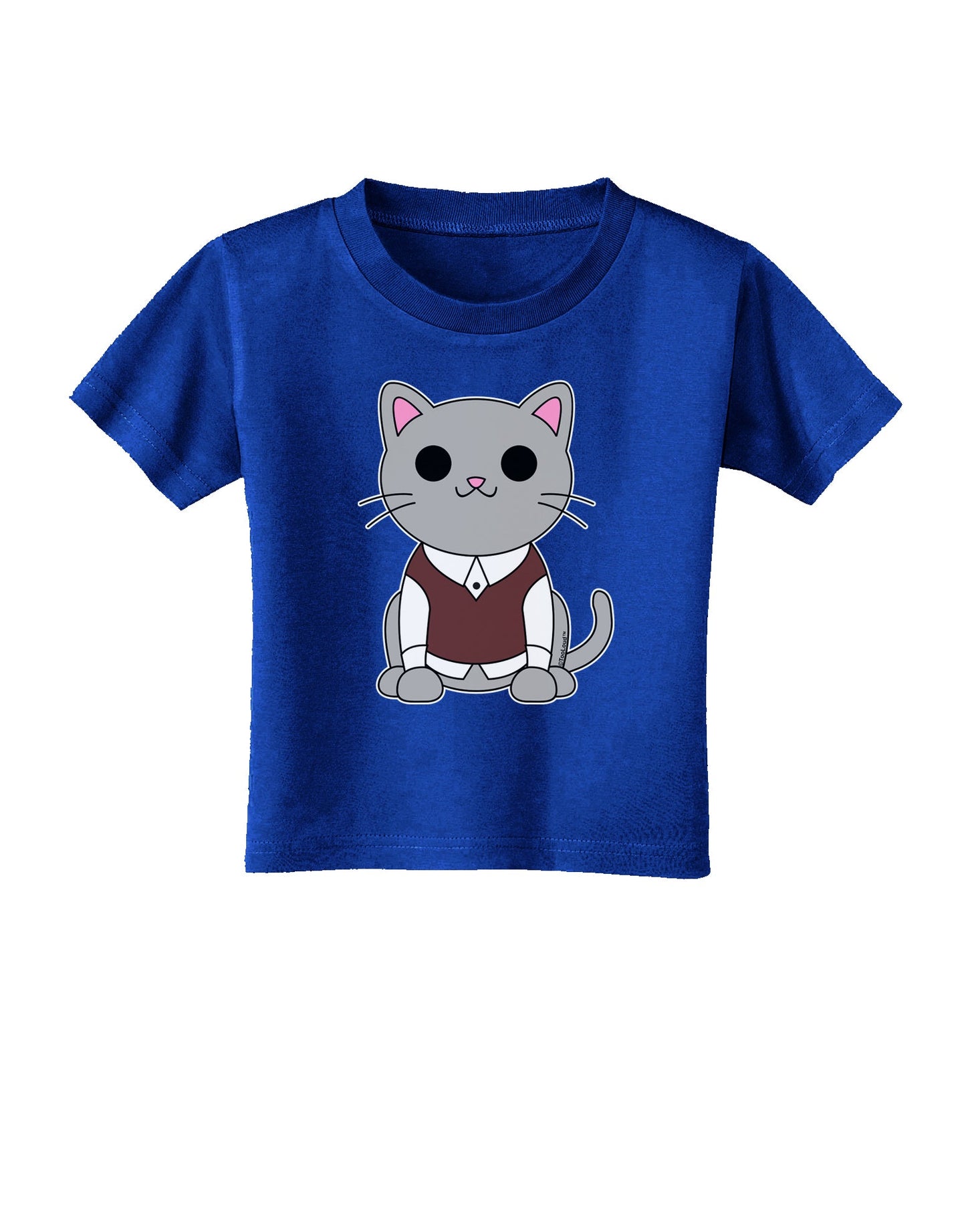 Cute Sweater Vest Cat Design Toddler T-Shirt Dark by TooLoud-Toddler T-Shirt-TooLoud-Red-2T-Davson Sales