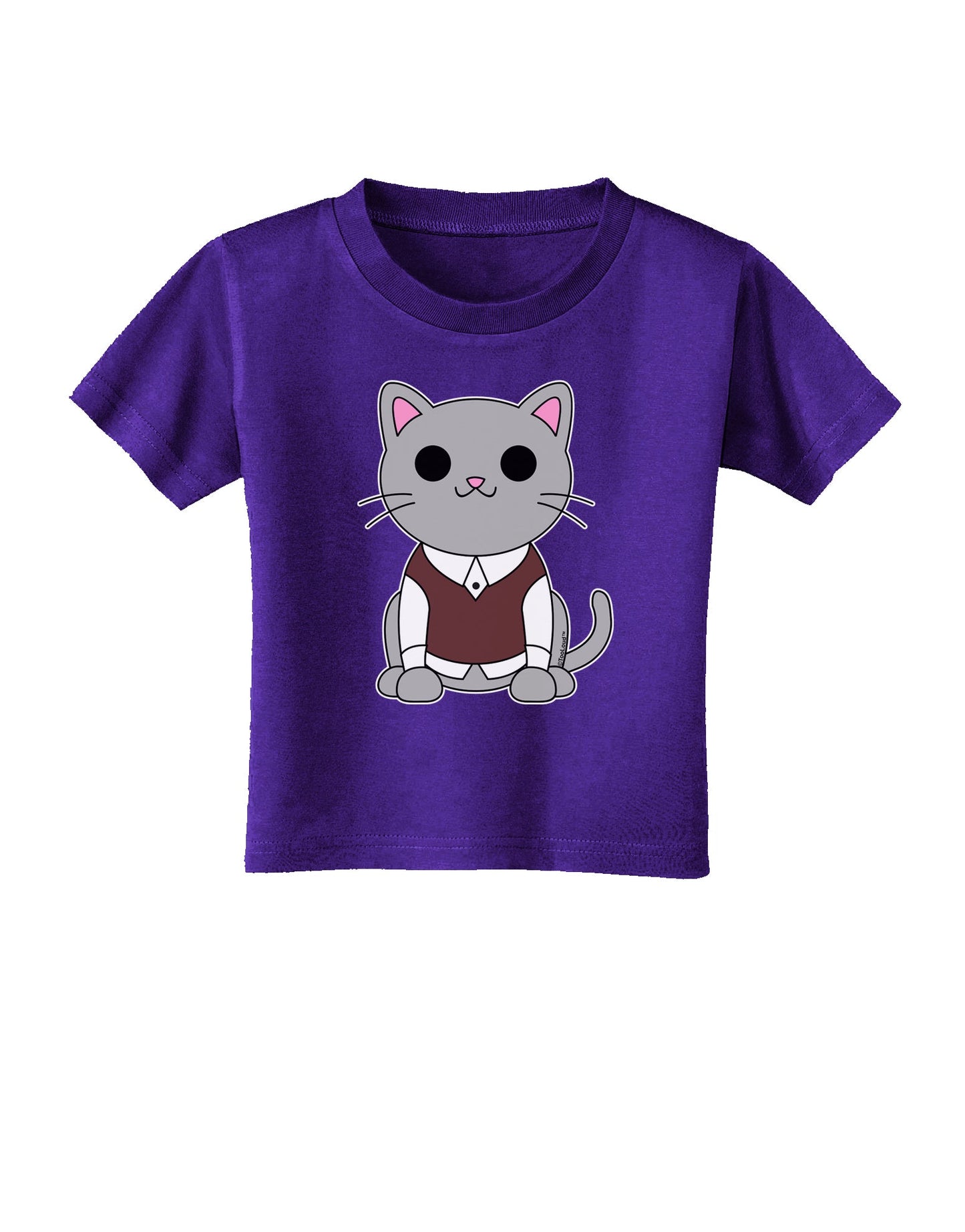 Cute Sweater Vest Cat Design Toddler T-Shirt Dark by TooLoud-Toddler T-Shirt-TooLoud-Purple-2T-Davson Sales