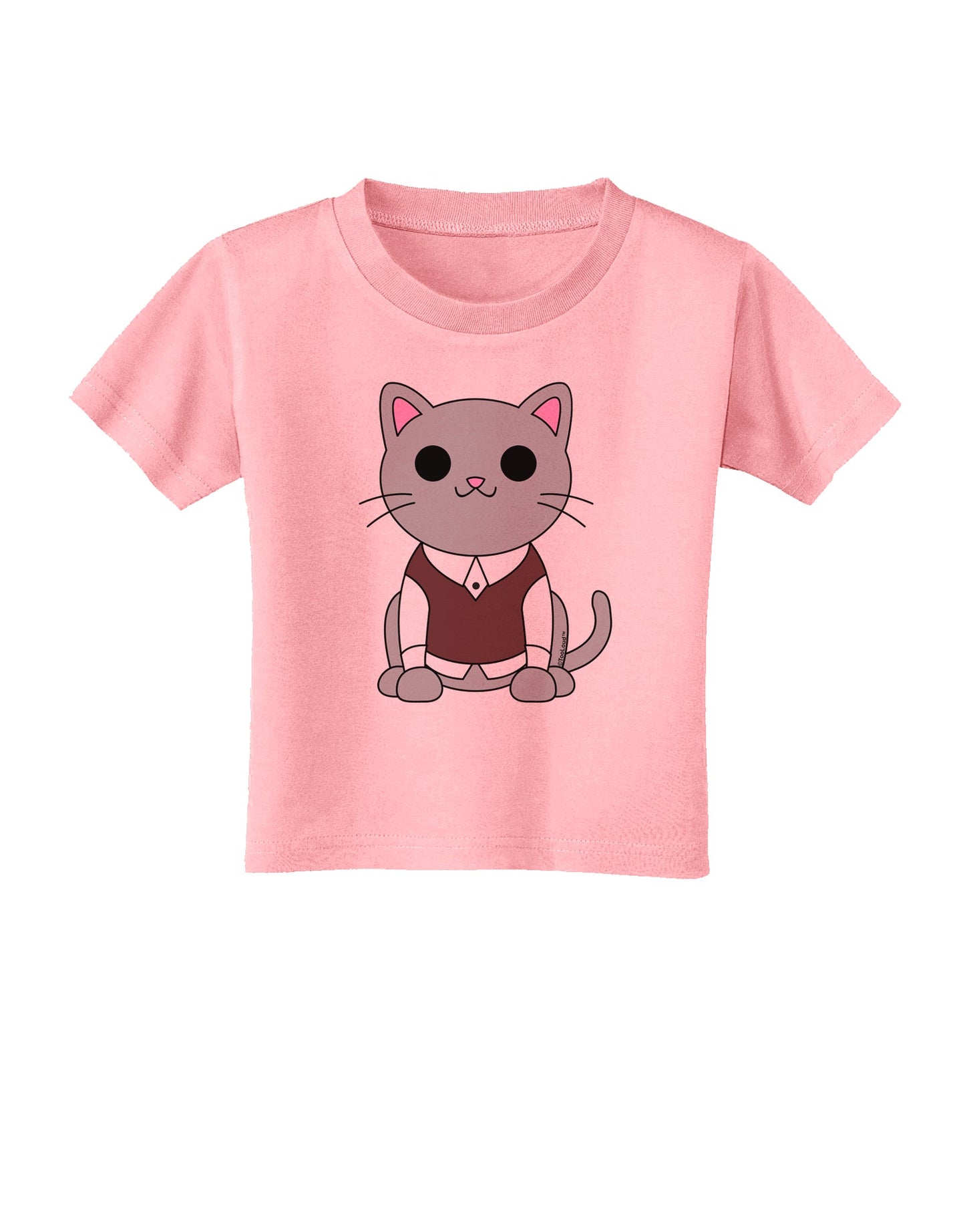Cute Sweater Vest Cat Design Toddler T-Shirt by TooLoud-Toddler T-Shirt-TooLoud-Candy-Pink-2T-Davson Sales