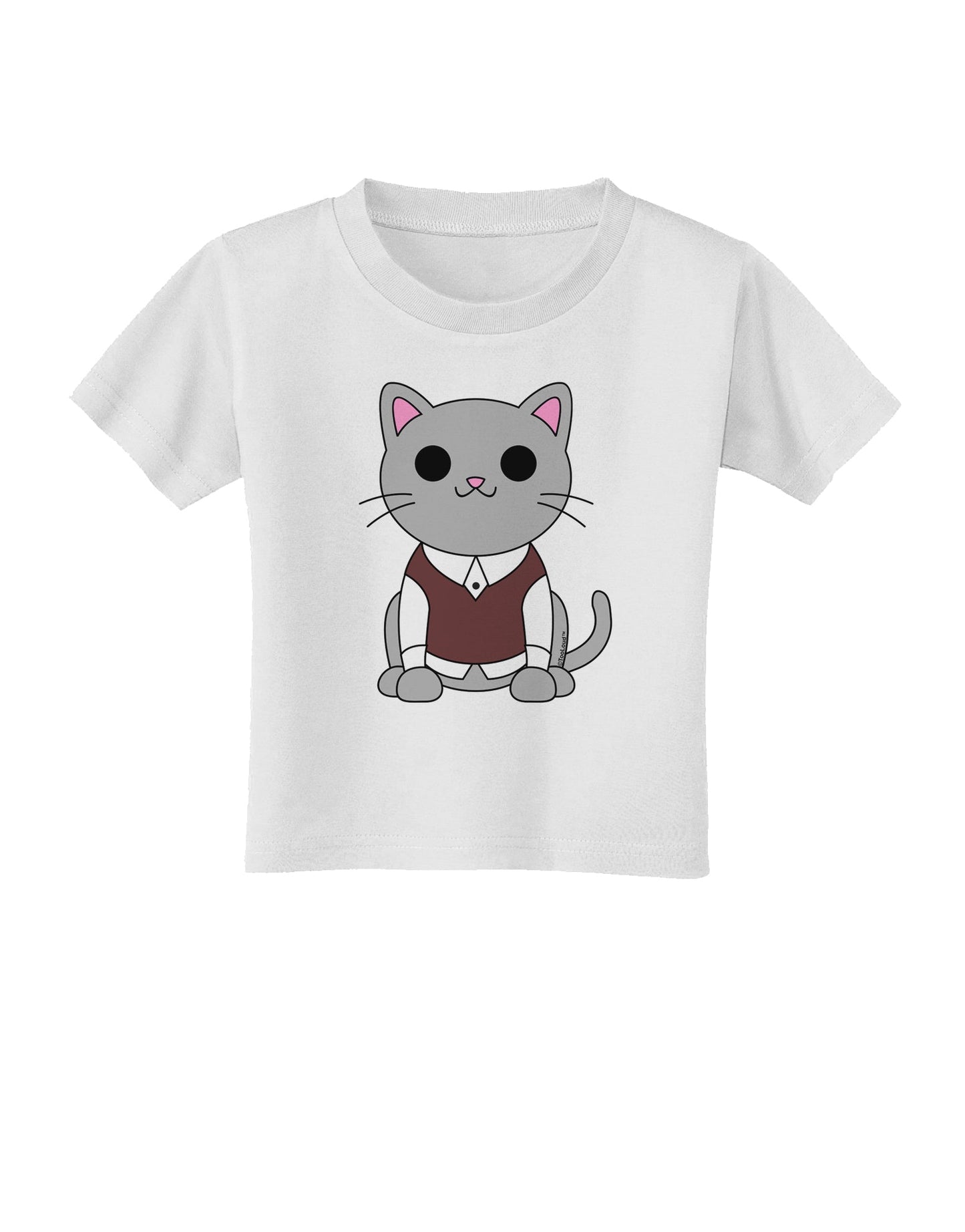 Cute Sweater Vest Cat Design Toddler T-Shirt by TooLoud-Toddler T-Shirt-TooLoud-White-2T-Davson Sales