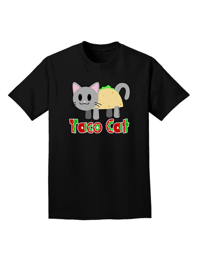 Cute Taco Cat Design Text Adult Dark T-Shirt by TooLoud-Mens T-Shirt-TooLoud-Black-Small-Davson Sales