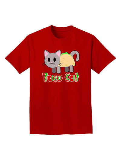 Cute Taco Cat Design Text Adult Dark T-Shirt by TooLoud-Mens T-Shirt-TooLoud-Red-Small-Davson Sales