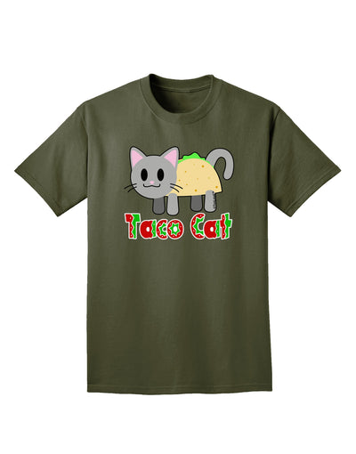 Cute Taco Cat Design Text Adult Dark T-Shirt by TooLoud-Mens T-Shirt-TooLoud-Military-Green-Small-Davson Sales