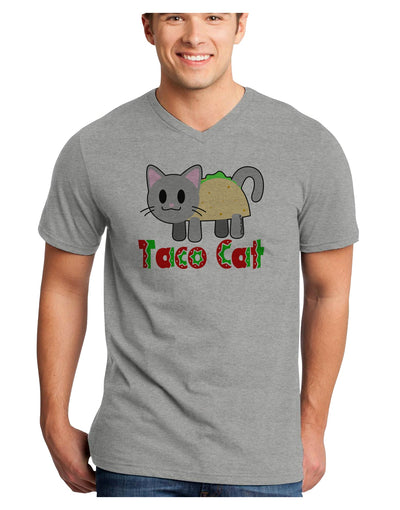 Cute Taco Cat Design Text Adult V-Neck T-shirt by TooLoud