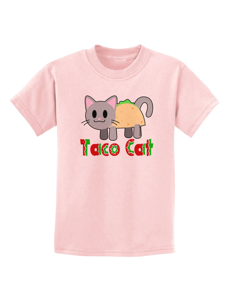 Cute Taco Cat Design Text Childrens T-Shirt by TooLoud-Childrens T-Shirt-TooLoud-White-X-Small-Davson Sales