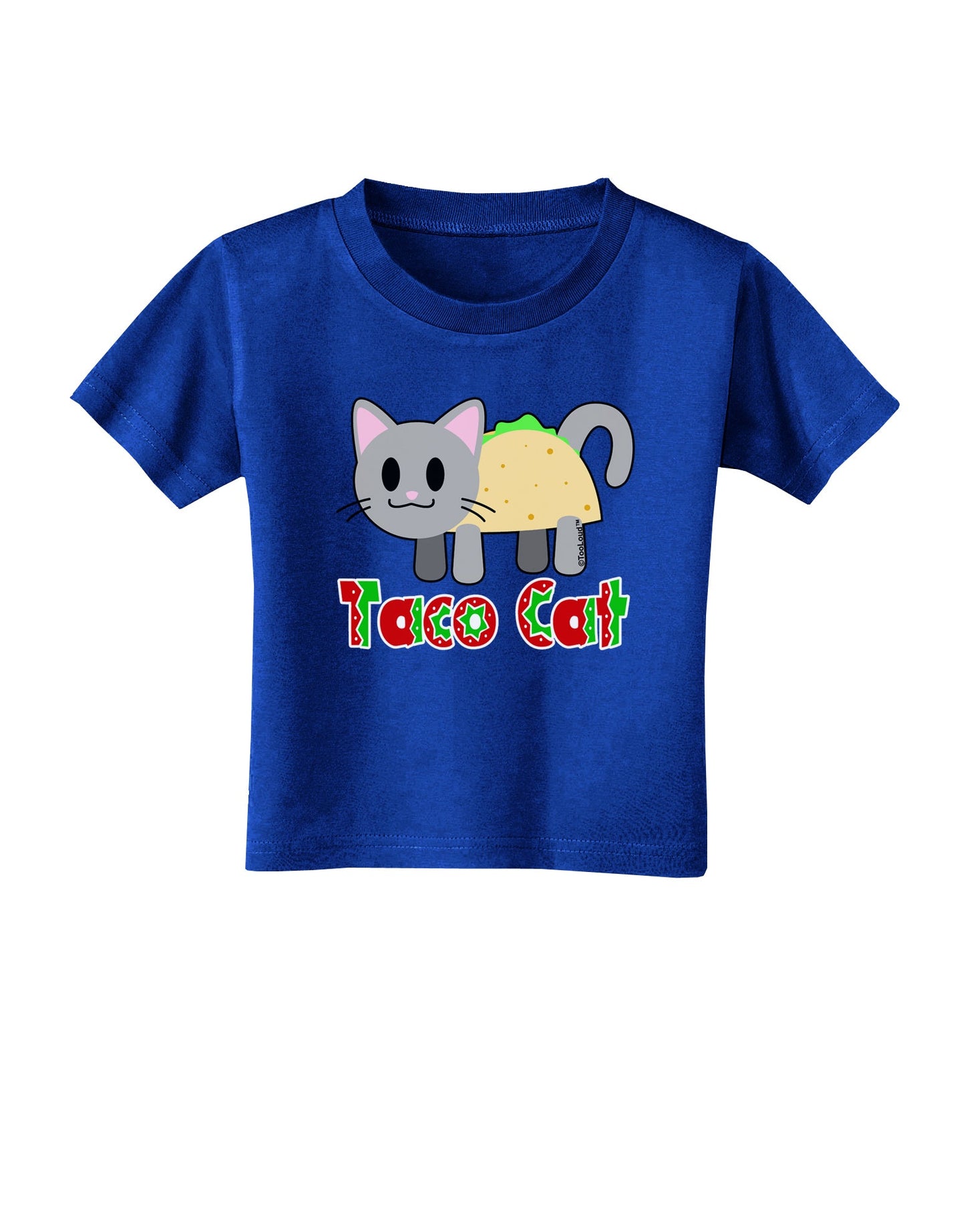 Cute Taco Cat Design Text Toddler T-Shirt Dark by TooLoud-Toddler T-Shirt-TooLoud-Royal-Blue-2T-Davson Sales