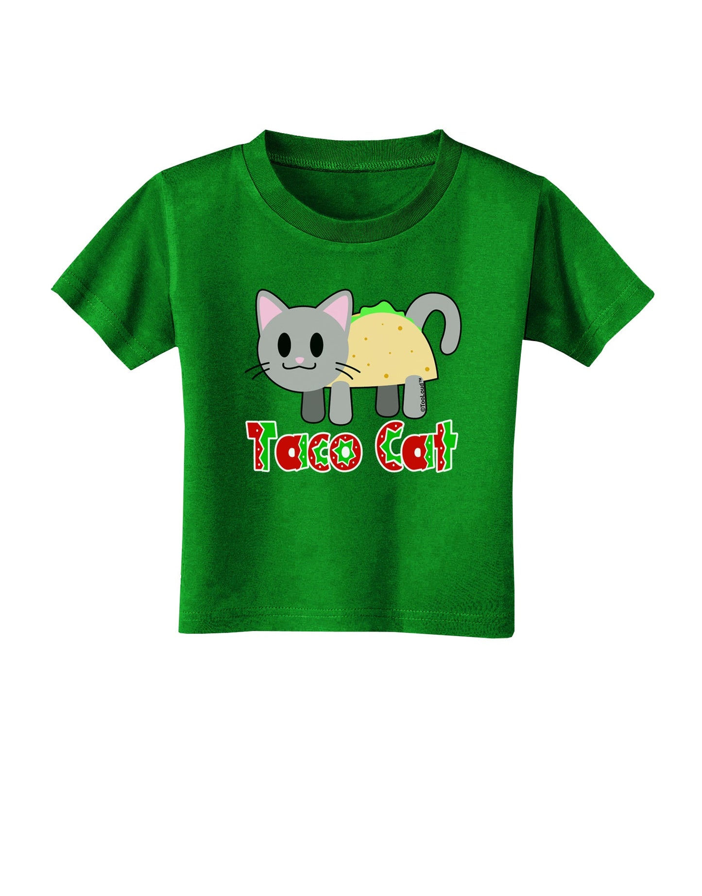 Cute Taco Cat Design Text Toddler T-Shirt Dark by TooLoud-Toddler T-Shirt-TooLoud-Clover-Green-2T-Davson Sales