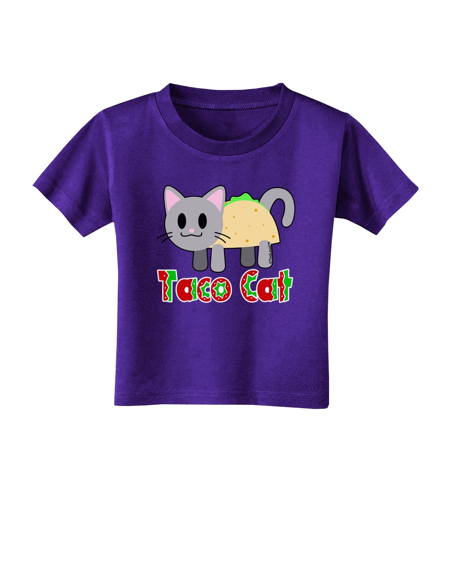 Cute Taco Cat Design Text Toddler T-Shirt Dark by TooLoud-Toddler T-Shirt-TooLoud-Purple-2T-Davson Sales