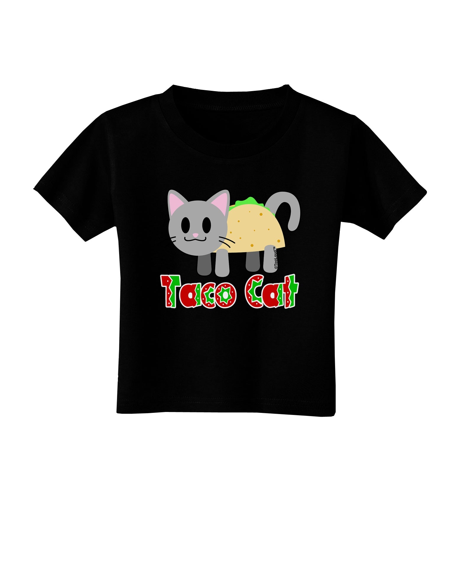 Cute Taco Cat Design Text Toddler T-Shirt Dark by TooLoud-Toddler T-Shirt-TooLoud-Black-2T-Davson Sales