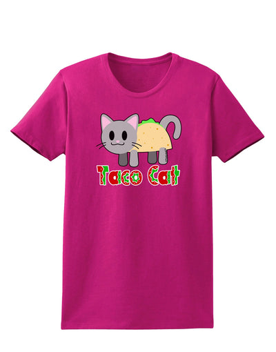 Cute Taco Cat Design Text Womens Dark T-Shirt by TooLoud-Womens T-Shirt-TooLoud-Hot-Pink-Small-Davson Sales