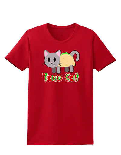 Cute Taco Cat Design Text Womens Dark T-Shirt by TooLoud-Womens T-Shirt-TooLoud-Red-X-Small-Davson Sales