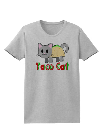 Cute Taco Cat Design Text Womens T-Shirt by TooLoud-Womens T-Shirt-TooLoud-AshGray-X-Small-Davson Sales