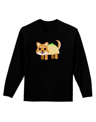 Cute Taco Dog Adult Long Sleeve Dark T-Shirt-TooLoud-Black-Small-Davson Sales