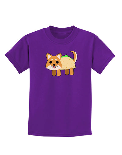 Cute Taco Dog Childrens Dark T-Shirt-Childrens T-Shirt-TooLoud-Purple-X-Small-Davson Sales