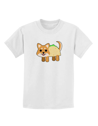 Cute Taco Dog Childrens T-Shirt-Childrens T-Shirt-TooLoud-White-X-Small-Davson Sales