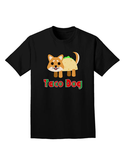 Cute Taco Dog Text Adult Dark T-Shirt-Mens T-Shirt-TooLoud-Black-Small-Davson Sales