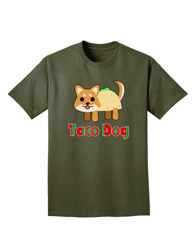 Cute Taco Dog Text Adult Dark T-Shirt-Mens T-Shirt-TooLoud-Military-Green-Small-Davson Sales