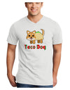 Cute Taco Dog Text Adult V-Neck T-shirt-Mens V-Neck T-Shirt-TooLoud-White-Small-Davson Sales