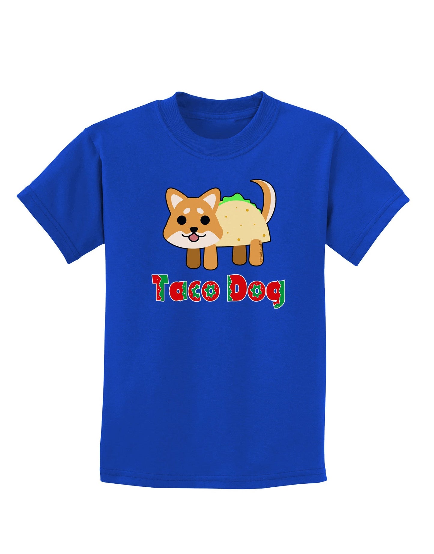 Cute Taco Dog Text Childrens Dark T-Shirt-Childrens T-Shirt-TooLoud-Royal-Blue-X-Small-Davson Sales