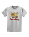 Cute Taco Dog Text Childrens T-Shirt-Childrens T-Shirt-TooLoud-AshGray-X-Small-Davson Sales