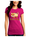 Cute Taco Dog Text Juniors Petite Crew Dark T-Shirt-T-Shirts Juniors Tops-TooLoud-Hot-Pink-Juniors Fitted Small-Davson Sales