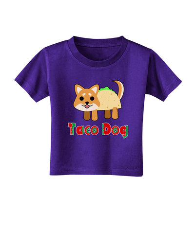Cute Taco Dog Text Toddler T-Shirt Dark-Toddler T-Shirt-TooLoud-Purple-2T-Davson Sales