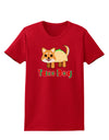 Cute Taco Dog Text Womens Dark T-Shirt-TooLoud-Red-X-Small-Davson Sales