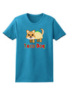 Cute Taco Dog Text Womens Dark T-Shirt-TooLoud-Turquoise-X-Small-Davson Sales