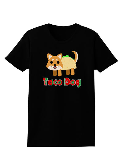 Cute Taco Dog Text Womens Dark T-Shirt-TooLoud-Black-X-Small-Davson Sales