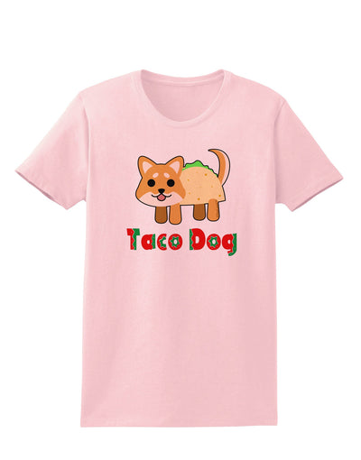 Cute Taco Dog Text Womens T-Shirt-Womens T-Shirt-TooLoud-PalePink-X-Small-Davson Sales