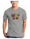 Cute Taco Fox Adult V-Neck T-shirt-Mens V-Neck T-Shirt-TooLoud-HeatherGray-Small-Davson Sales