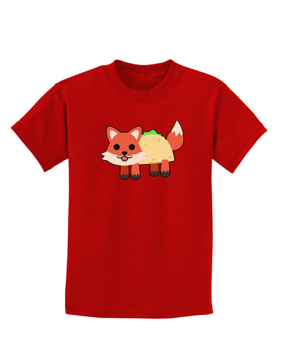 Cute Taco Fox Childrens Dark T-Shirt-Childrens T-Shirt-TooLoud-Red-X-Small-Davson Sales