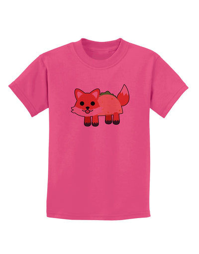 Cute Taco Fox Childrens T-Shirt-Childrens T-Shirt-TooLoud-Sangria-X-Small-Davson Sales
