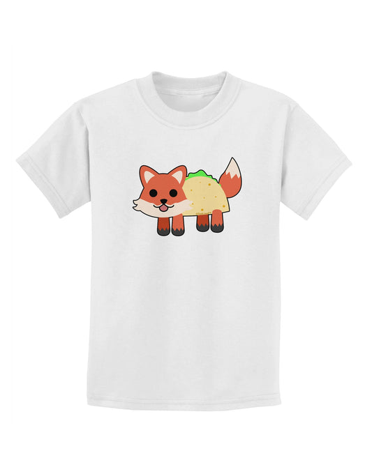Cute Taco Fox Childrens T-Shirt-Childrens T-Shirt-TooLoud-White-X-Small-Davson Sales