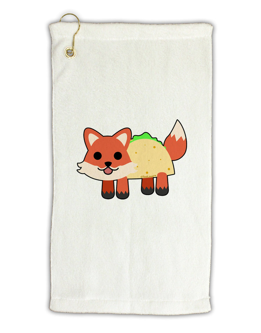 Cute Taco Fox Micro Terry Gromet Golf Towel 11&#x22;x19-Golf Towel-TooLoud-White-Davson Sales