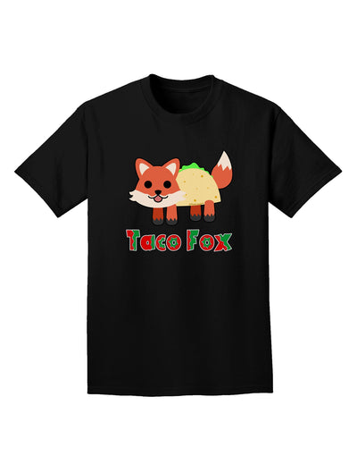 Cute Taco Fox Text Adult Dark T-Shirt-Mens T-Shirt-TooLoud-Black-Small-Davson Sales