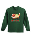 Cute Taco Fox Text Adult Long Sleeve Dark T-Shirt-TooLoud-Dark-Green-Small-Davson Sales