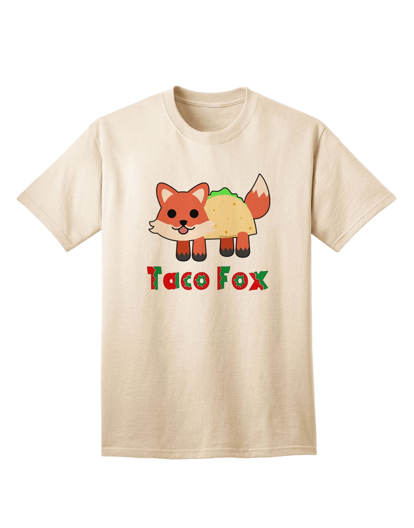 Cute Taco Fox Text Adult T-Shirt-Mens T-Shirt-TooLoud-Natural-Small-Davson Sales