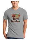 Cute Taco Fox Text Adult V-Neck T-shirt-Mens V-Neck T-Shirt-TooLoud-HeatherGray-Small-Davson Sales