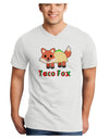 Cute Taco Fox Text Adult V-Neck T-shirt-Mens V-Neck T-Shirt-TooLoud-White-Small-Davson Sales