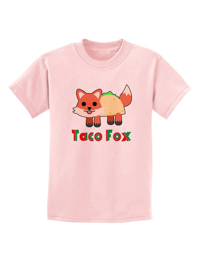 Cute Taco Fox Text Childrens T-Shirt-Childrens T-Shirt-TooLoud-PalePink-X-Small-Davson Sales