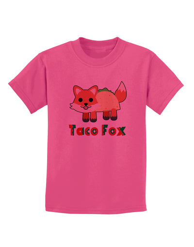 Cute Taco Fox Text Childrens T-Shirt-Childrens T-Shirt-TooLoud-Sangria-X-Small-Davson Sales