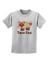 Cute Taco Fox Text Childrens T-Shirt-Childrens T-Shirt-TooLoud-AshGray-X-Small-Davson Sales