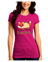 Cute Taco Fox Text Juniors Petite Crew Dark T-Shirt-T-Shirts Juniors Tops-TooLoud-Hot-Pink-Juniors Fitted Small-Davson Sales